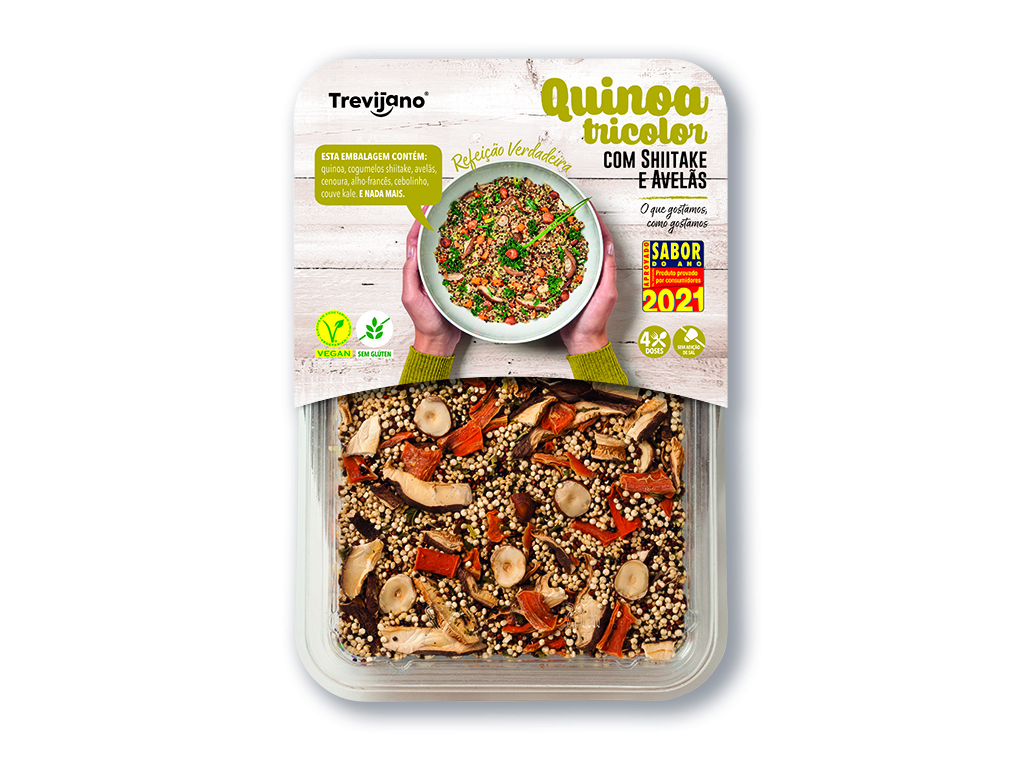 QUINOA TREVIJANO TRICOLOR COM SHITAKE SEM GLÚTEN VEGAN 250G