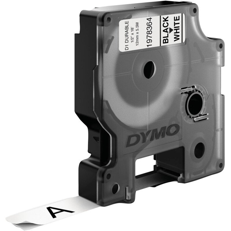 Rubans Dymo D1 12 mm Durable blanc écriture noire