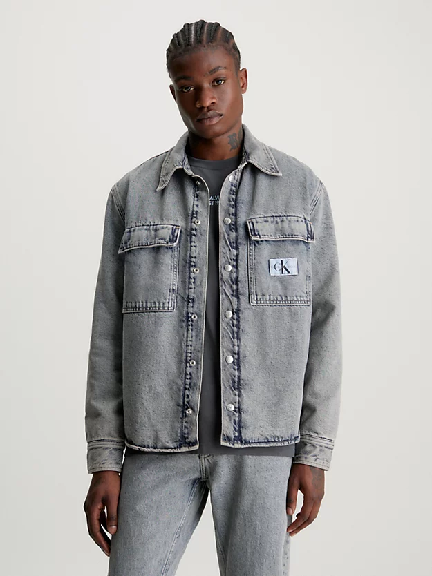 Jaqueta camisa jeans acolchoada