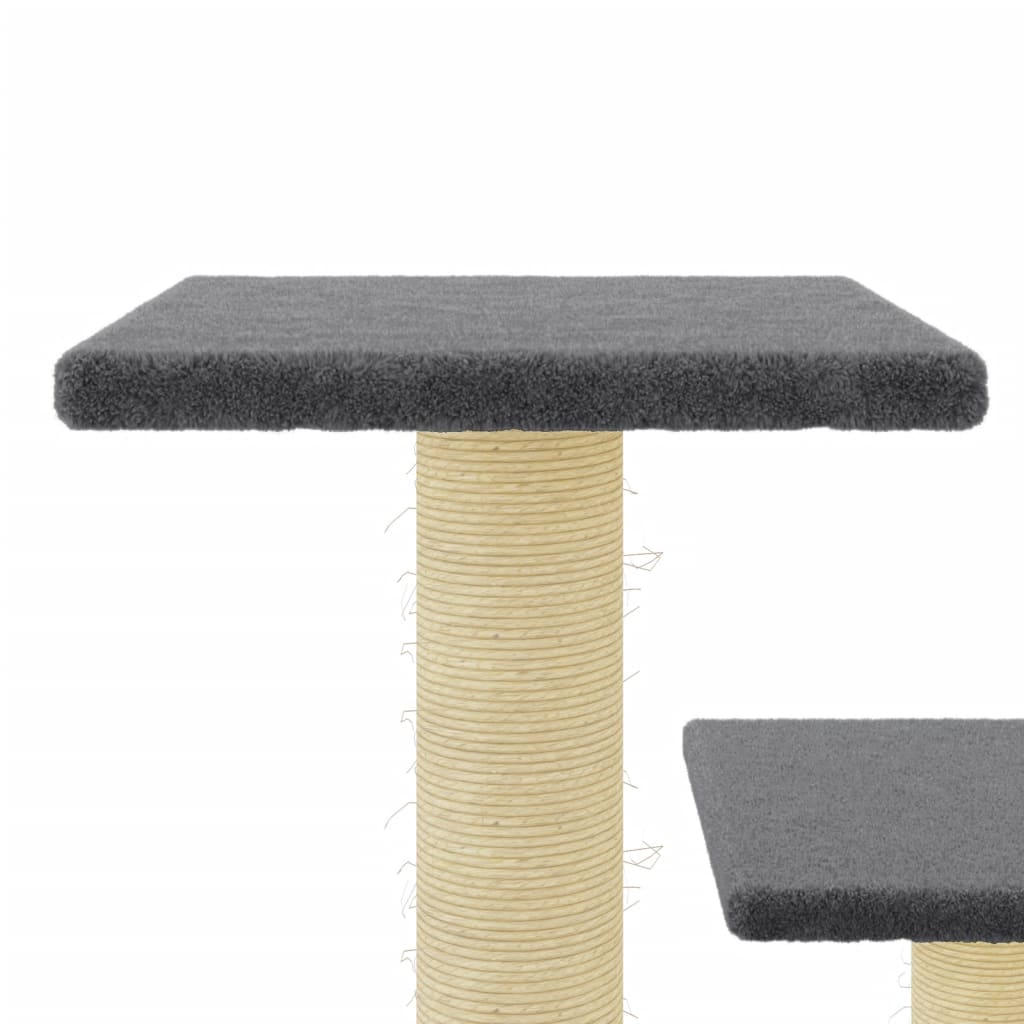 Arbre à chat avec griffoirs en sisal gris foncé 61 cm