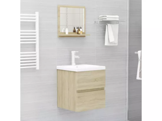 Miroir salle de bain chêne sonoma 40x10,5x37cm Bois ingénierie