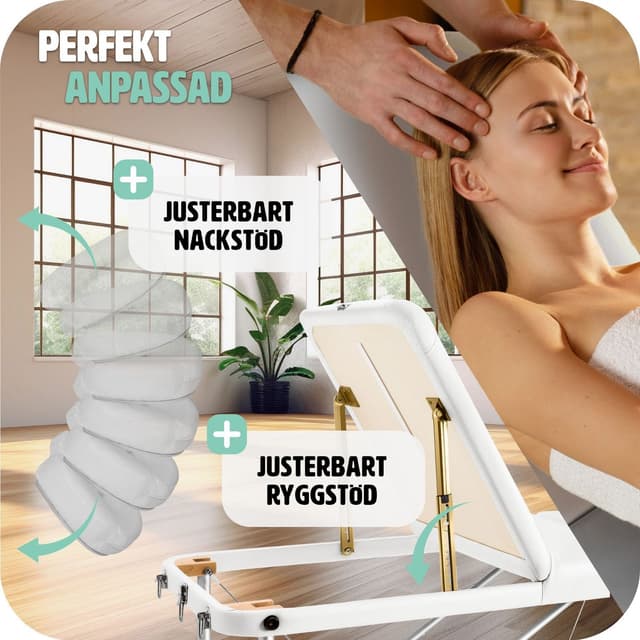 Massagebriks i aluminium med 3 zoner, 5cm polstring + taske