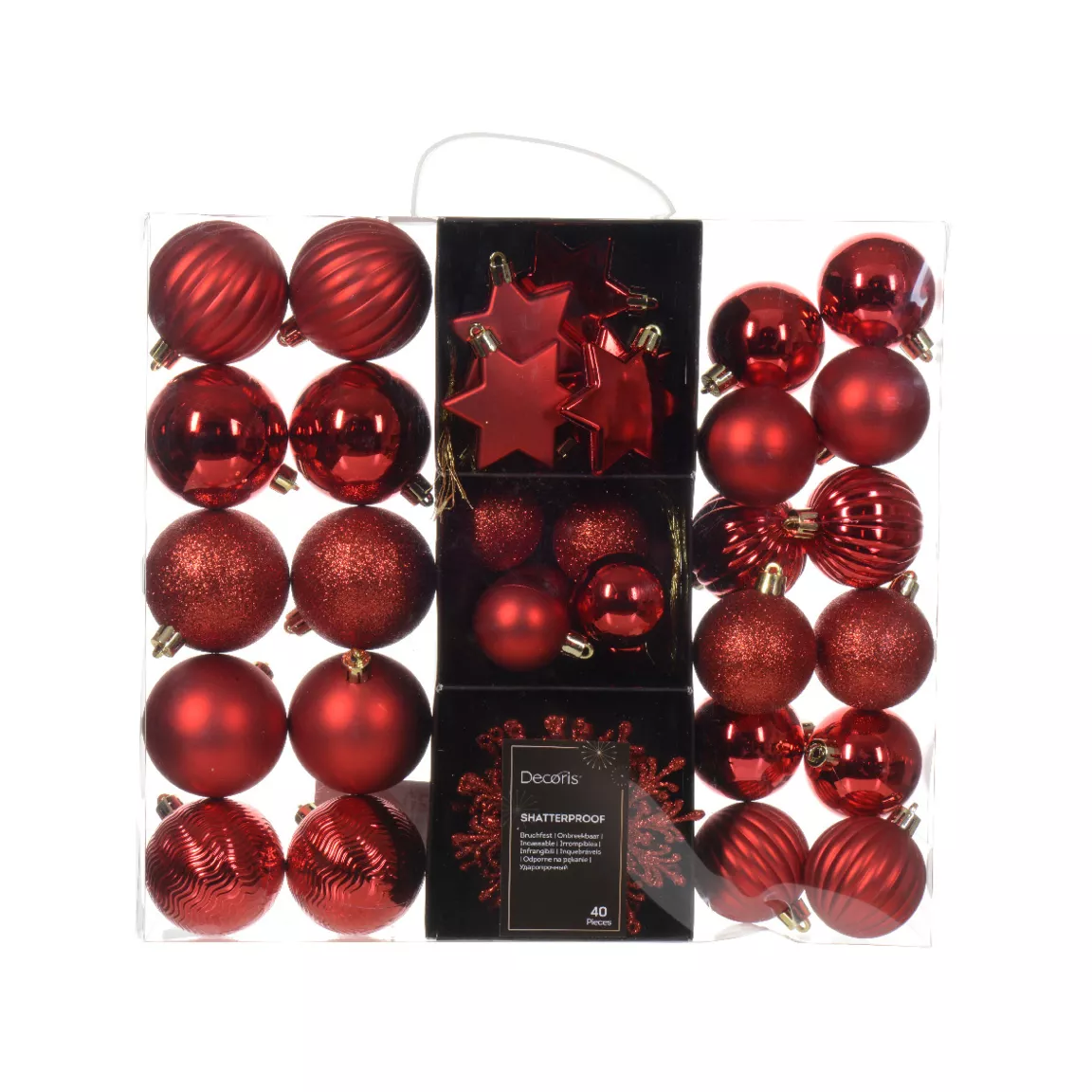 Kit de décoration de Sapin de Noël (40 pcs) Cristal Rouge