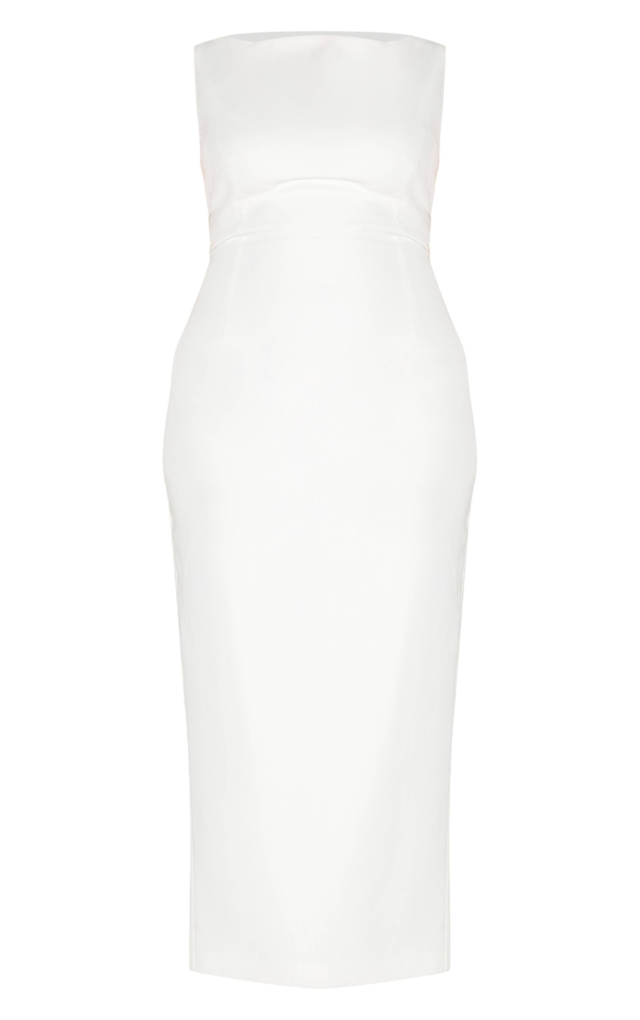 Blanc Robe Mi-longue Grande Taille Premium À Dos Échancré