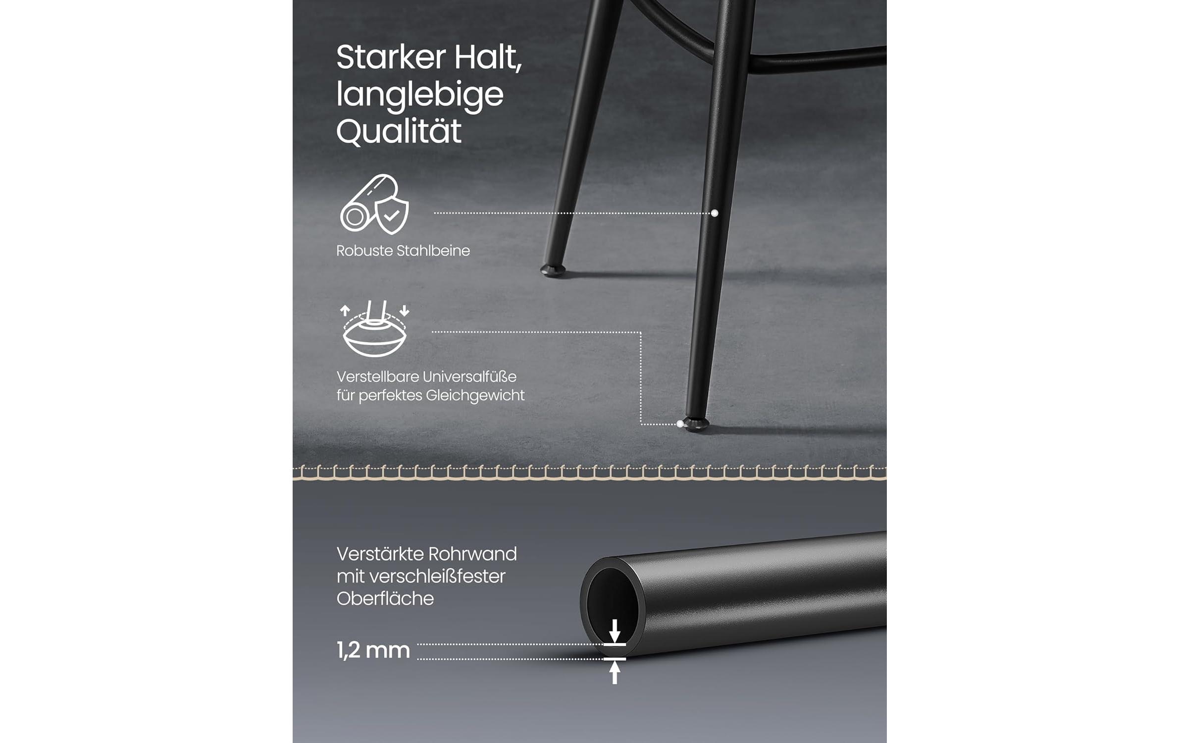 Barhocker 2er Set 54 x 90.5 cm, Schwarz<br>Stabile Barstühle