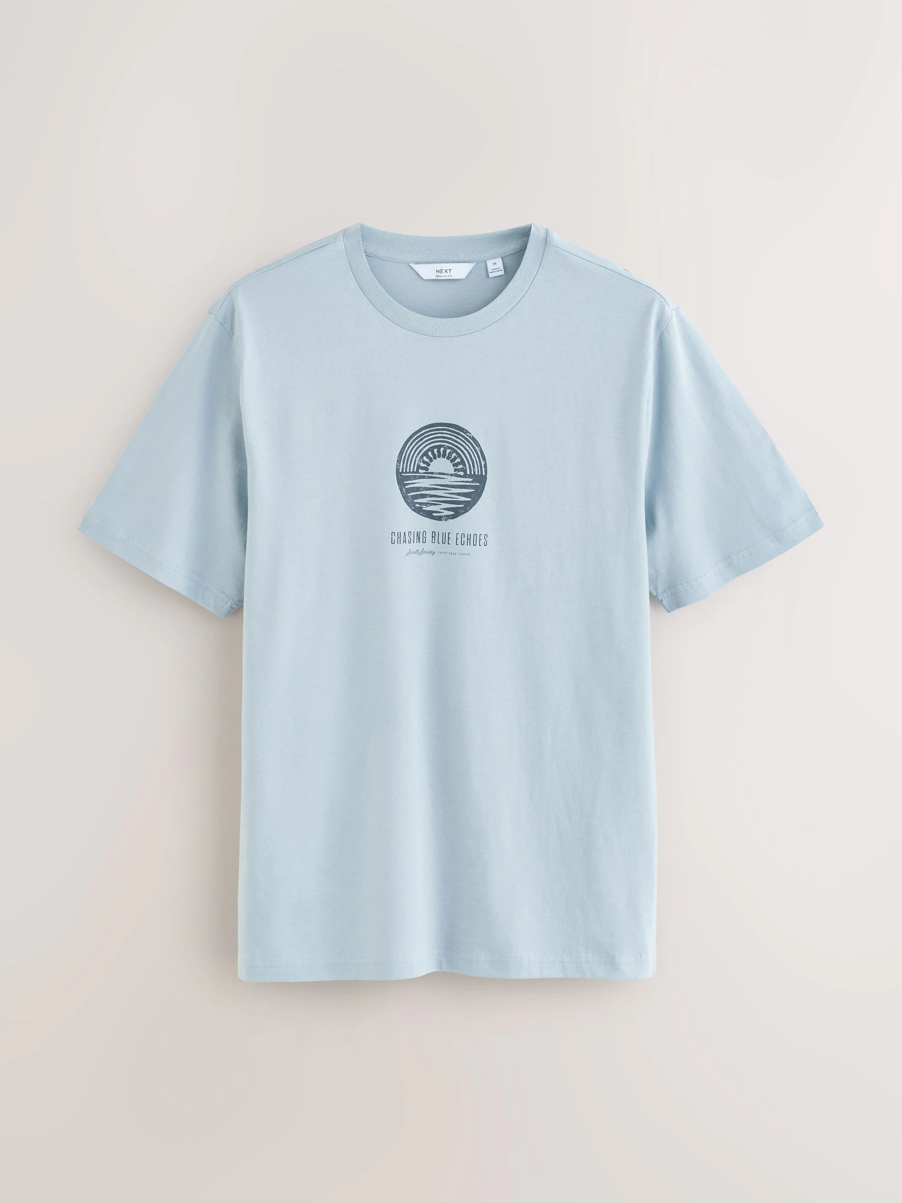 Wit/blauw/grijs - Normale Pasvorm - Set van 3 T-shirts met print