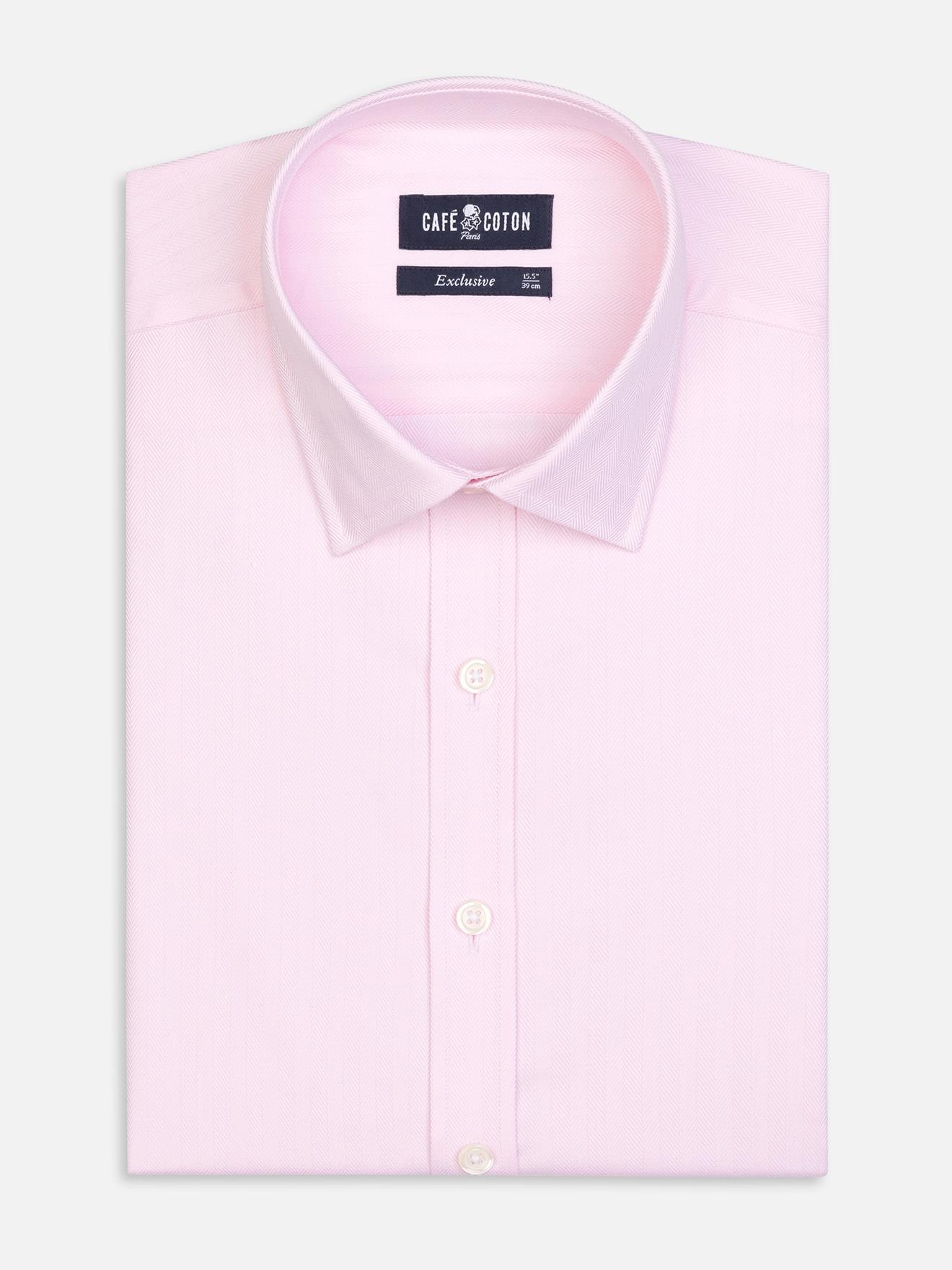 Chemise cintrée en chevron rose
