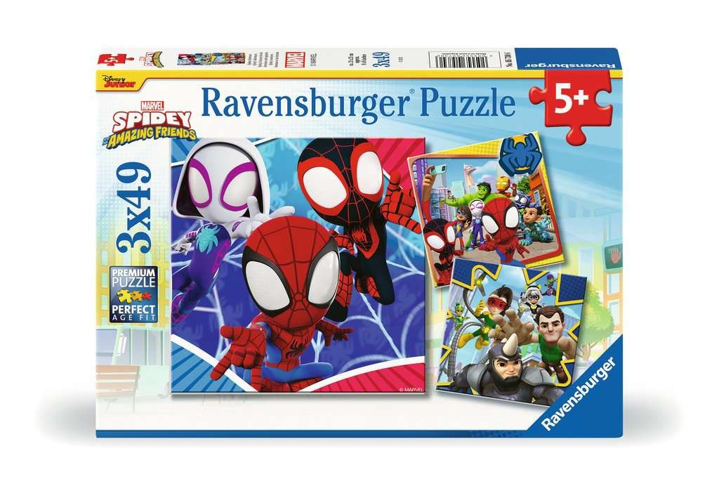 Ravensburger - PuslespilSpidey's Adventures 3x49 brikker