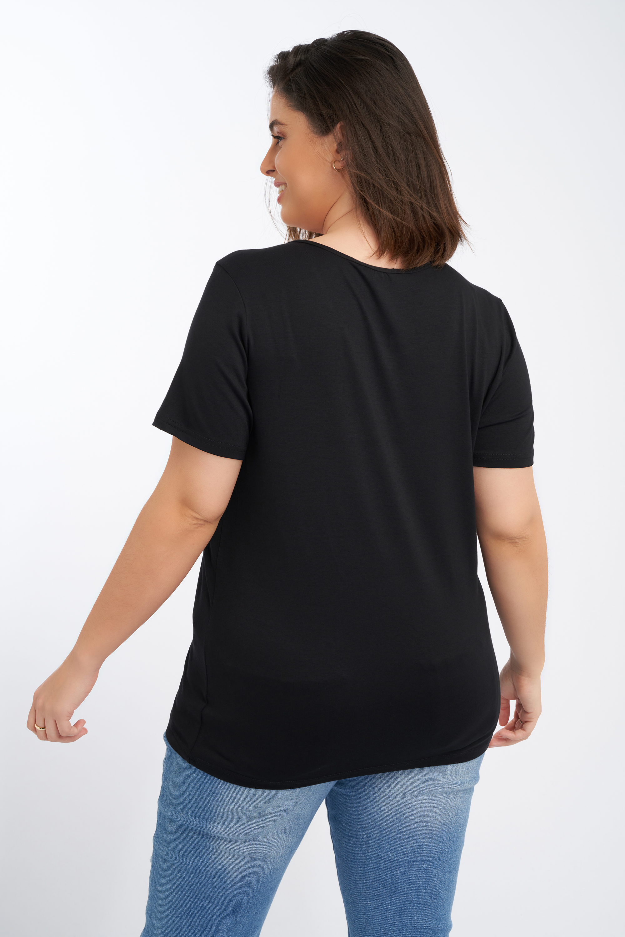 2-pack T-shirts met V-hals Zwart