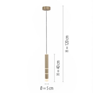 Paul Neuhaus LED Pendelleuchte PURE-VEGA 5 cm mattmessing