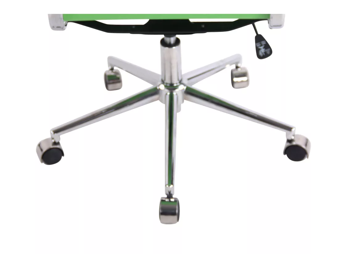 Chaise de bureau - Similicuir & Métal chromé - Vert - Batley