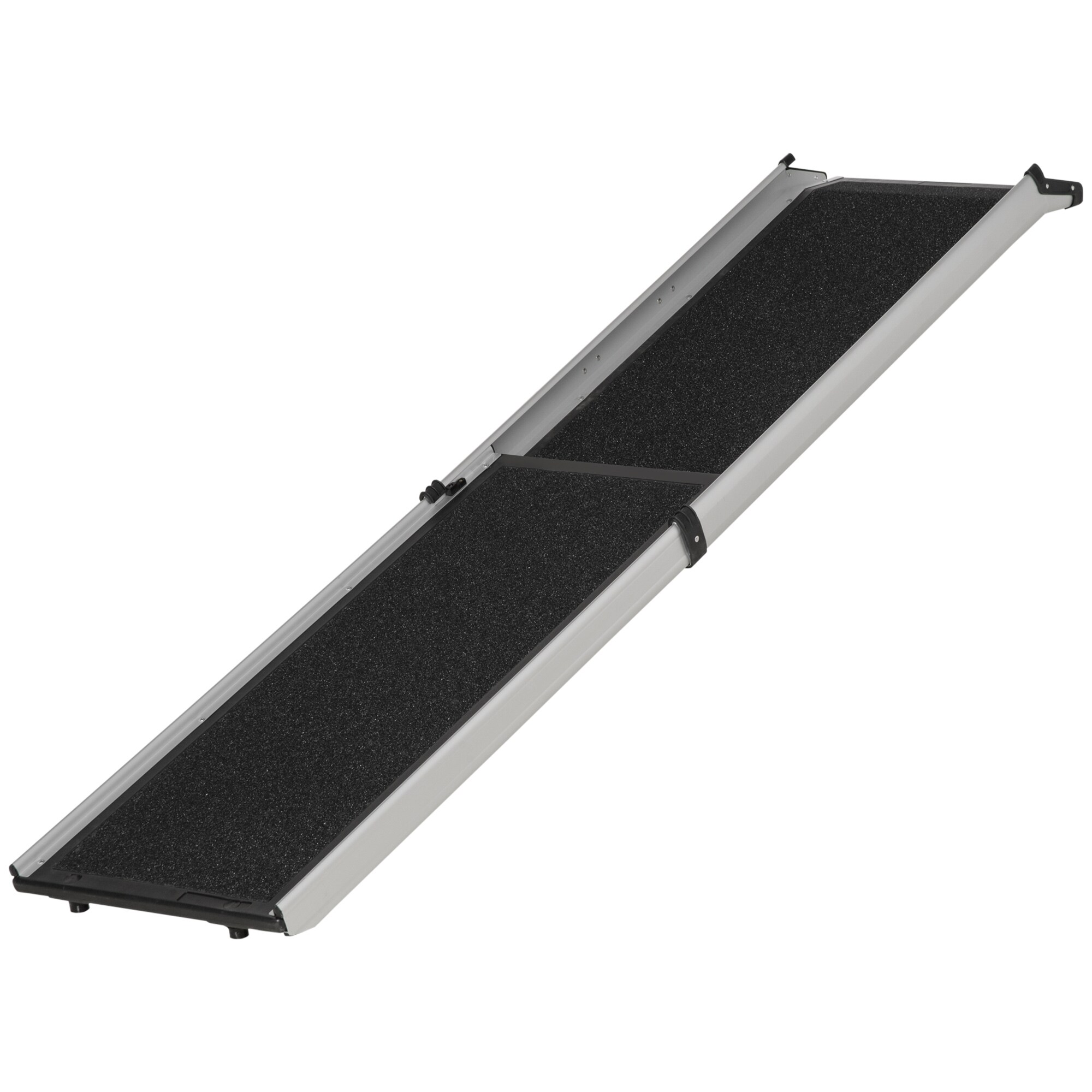 PawHut Haustierrampe mit Tragegriff schwarz, silber 183L x 42B x 6,5H cm