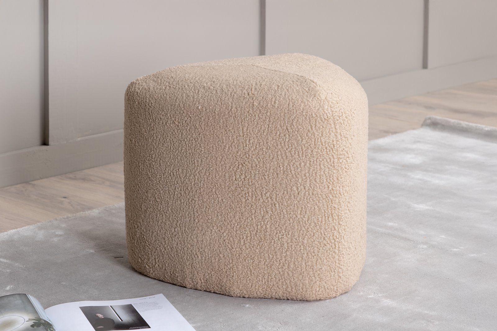Peg puff Beige teddystoff