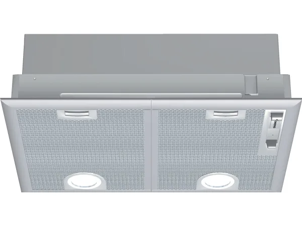 Siemens iQ300 LB55565 - Hætte - tag - Niche - bredde: 50 cm - dybde: 35 cm - udtrækning og recirkulation (-) - med intern motor - metalsølv