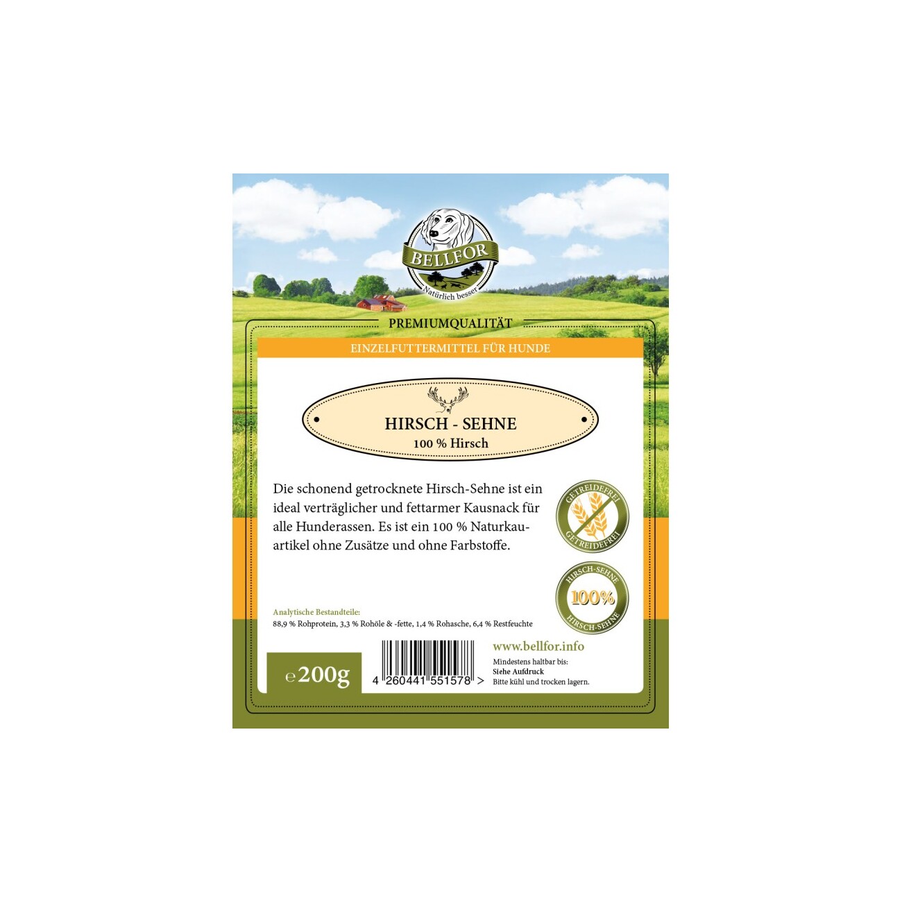 Bellfor Gesunder Hundesnack - Hirsch-Sehne