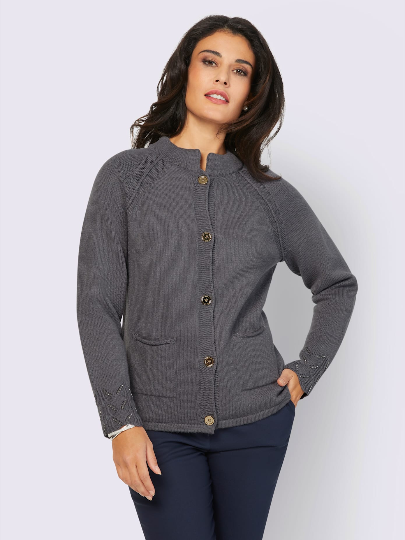 Veste en tricot manches raglan