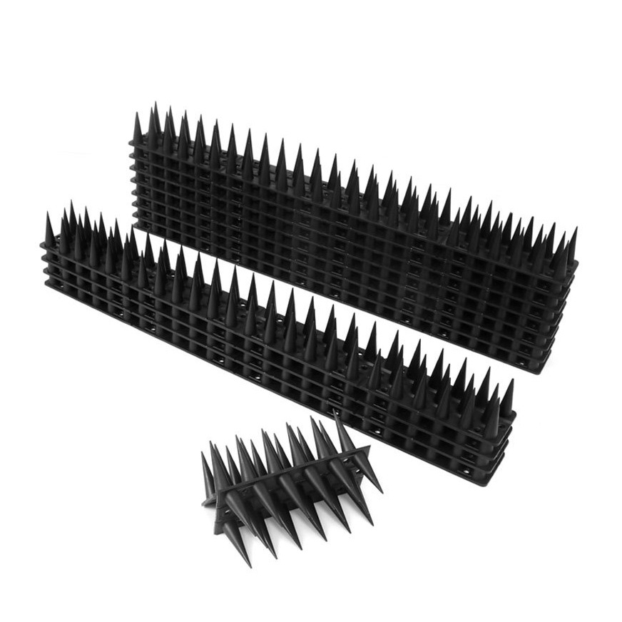 (12er Set) 45cm Kunststoff Vogel Schutz Tauben Abwehr Spikes - Schwarz