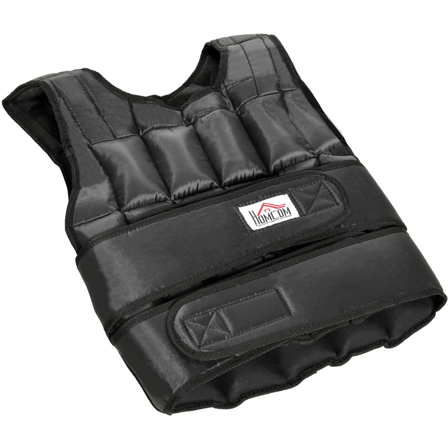 HOMCOM Trainingsweste mit 30 kg aufgeteilt auf 35 Gewichtssäcken schwarz