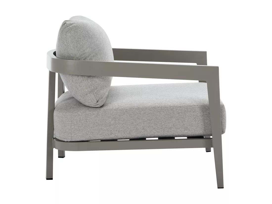 Salon de jardin en aluminium : un canapé 2 places, 2 fauteuils et une table basse - Gris - MILLANA de MYLIA