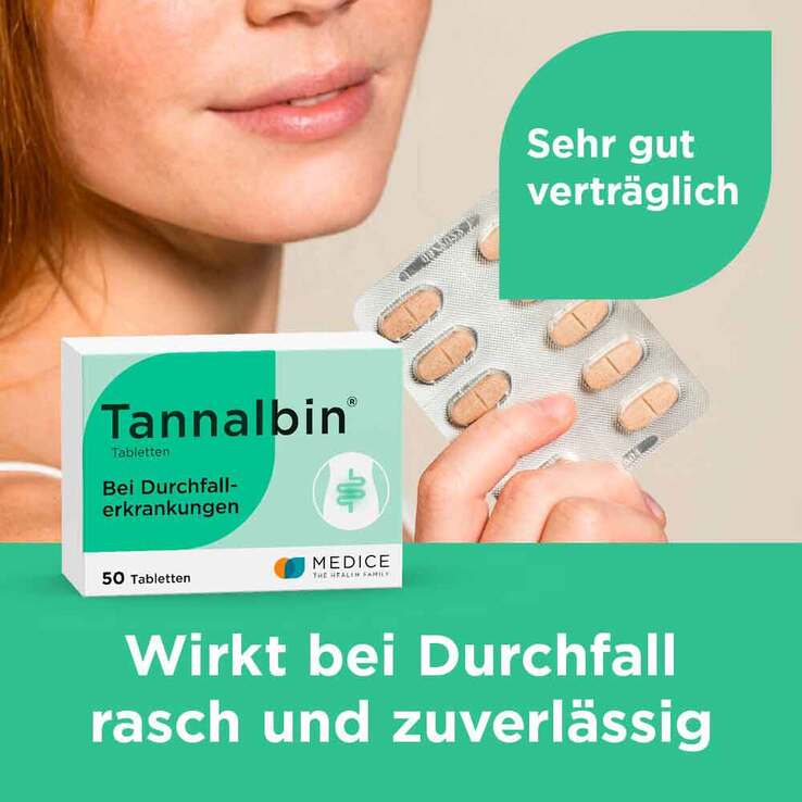 Tannalbin® Tabletten bei Durchfallerkrankungen, 50 St