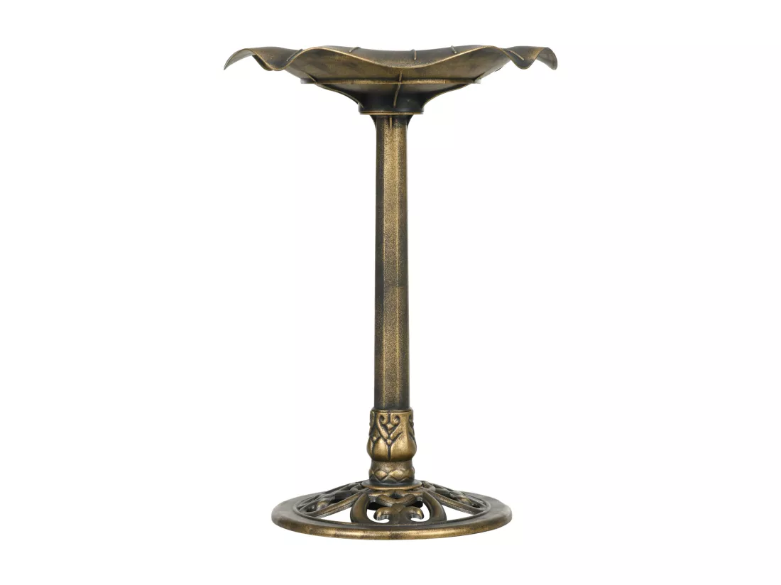 Bain d'oiseaux abreuvoir pour oiseaux mangeoire Ø 50 x 71H cm PP bronze antique