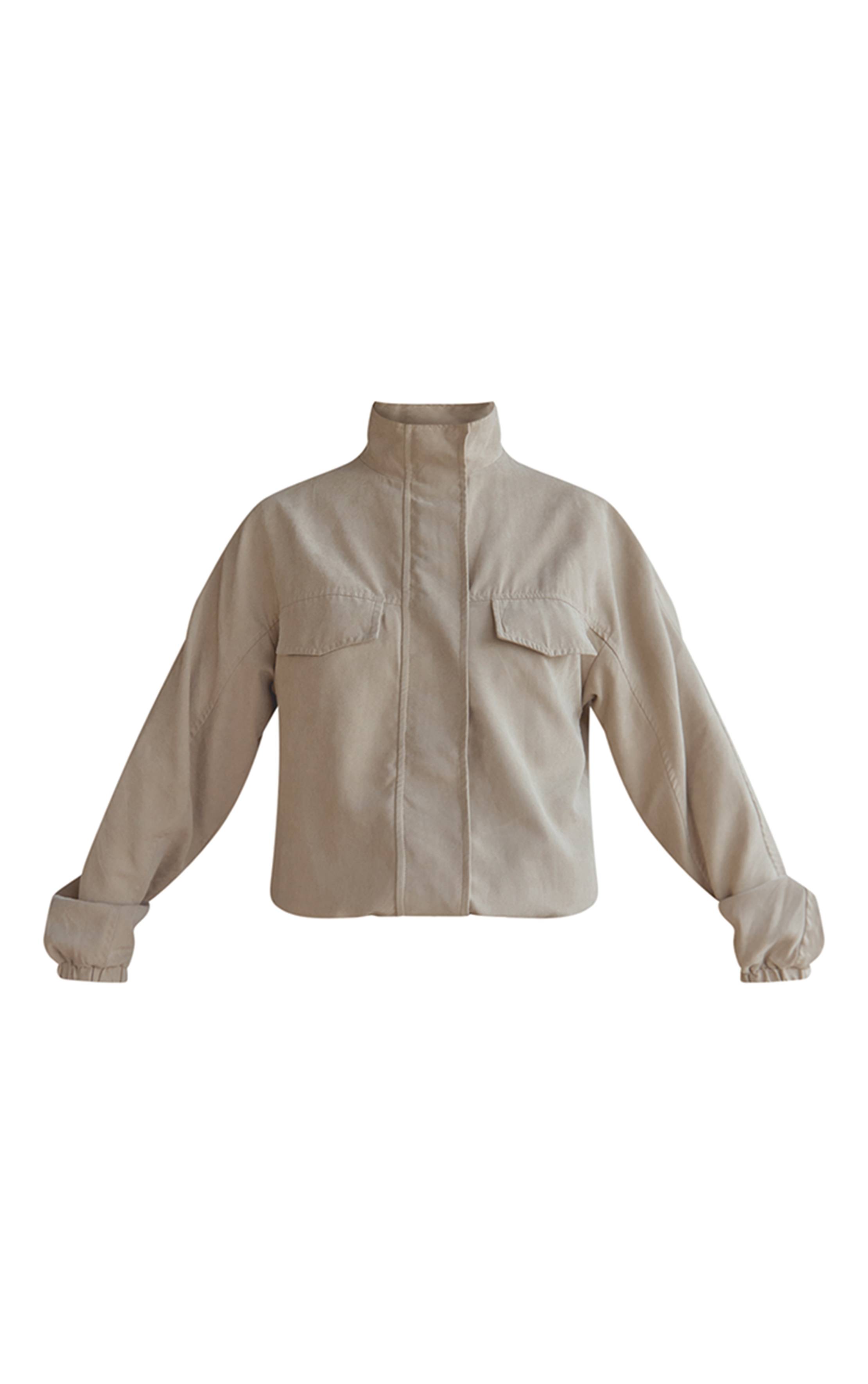 Sable Veste Zippée Col Montant Effet Peau De Pêche