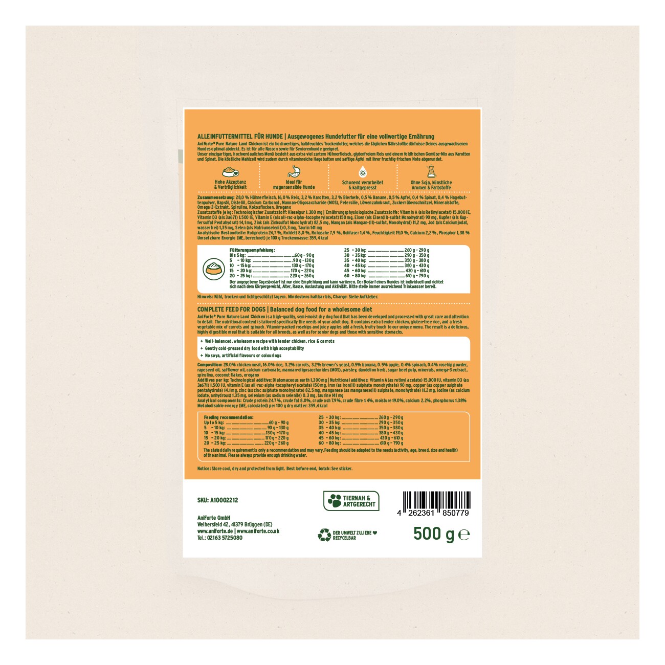 AniForte Halbfeuchtes Trockenfutter Probierpaket 4 x 500g