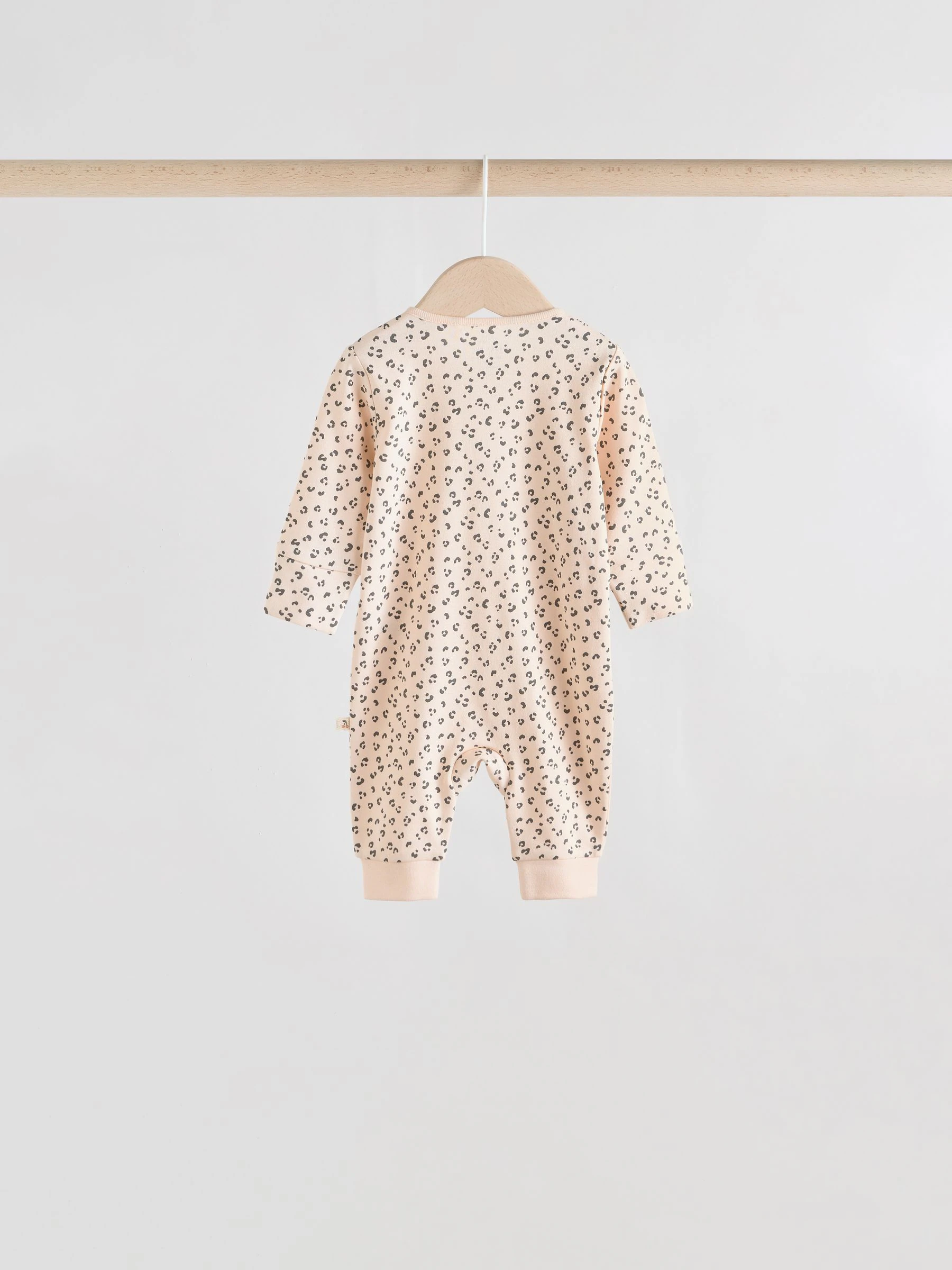 Eenkleurig luipaard en kers - Verpakking van 4 Baby pyjama's met tweewegrits en Print (0mnd -3jr)