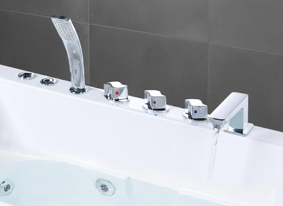 Hoek bubbelbad met LED POZUELOS 170 x 90 cm Wit