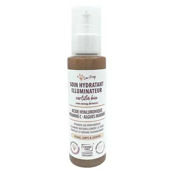 Lov'FROG Soin Hydratant Illuminateur Bronze Pailleté Bio 100ml