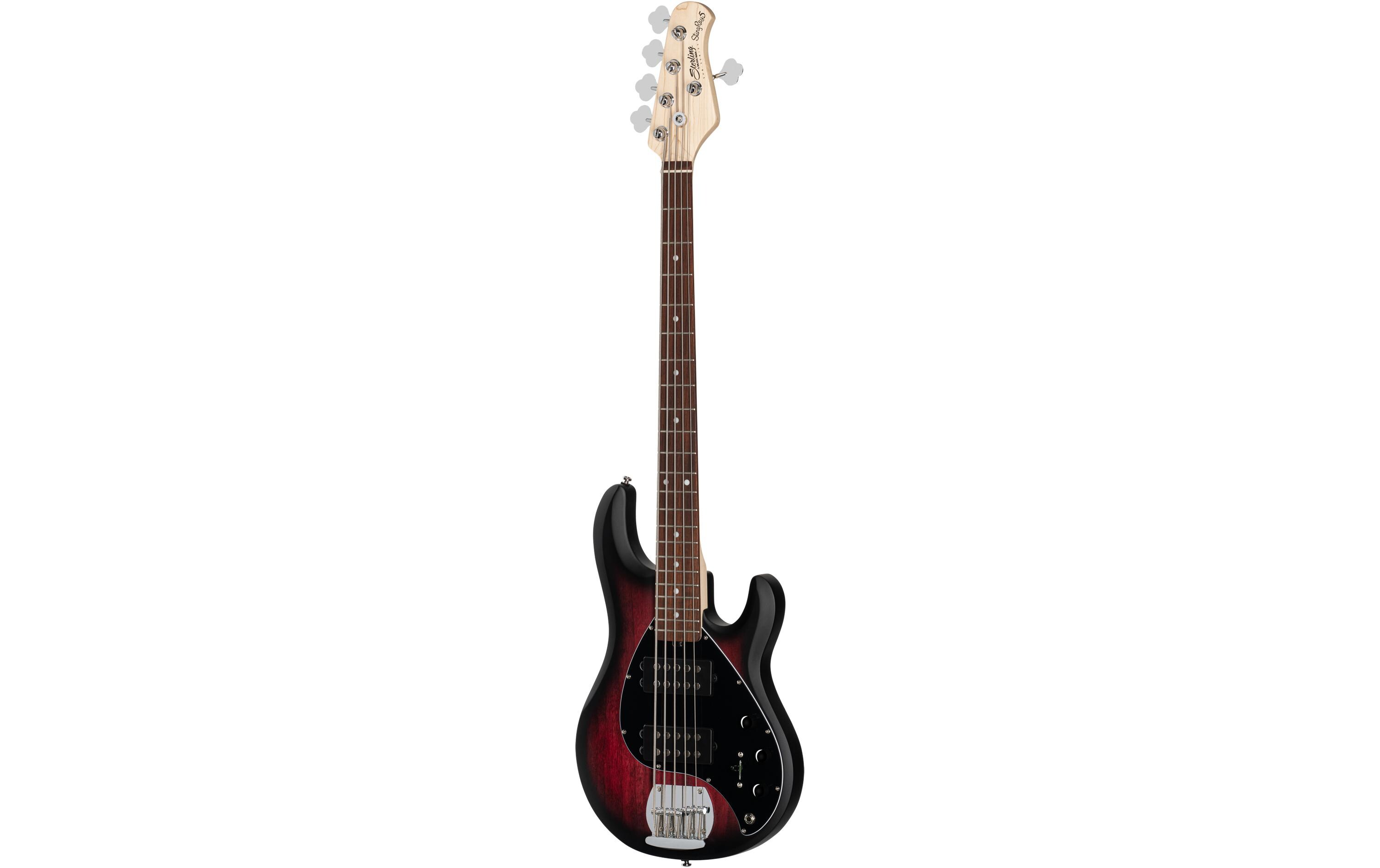 E-Bass StingRay Ray5HH – Ruby Red Burst Satin<br>5-seitiger Bass mit Aktivelektronik und 2 Humbucker