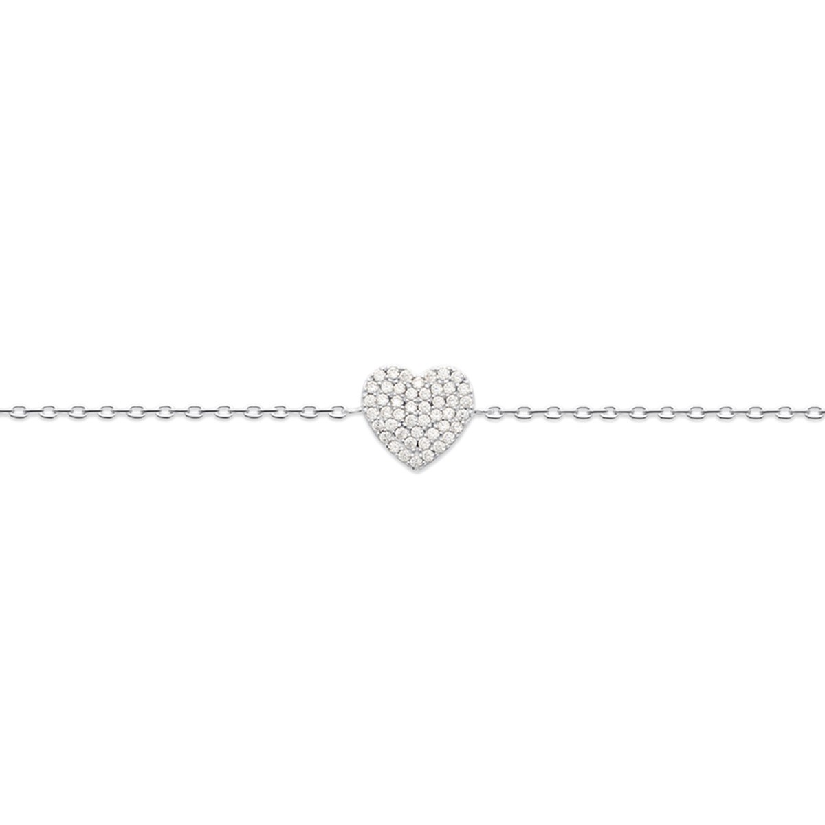 Bracelet Brillaxis argent rhodié coeur empierré OZ