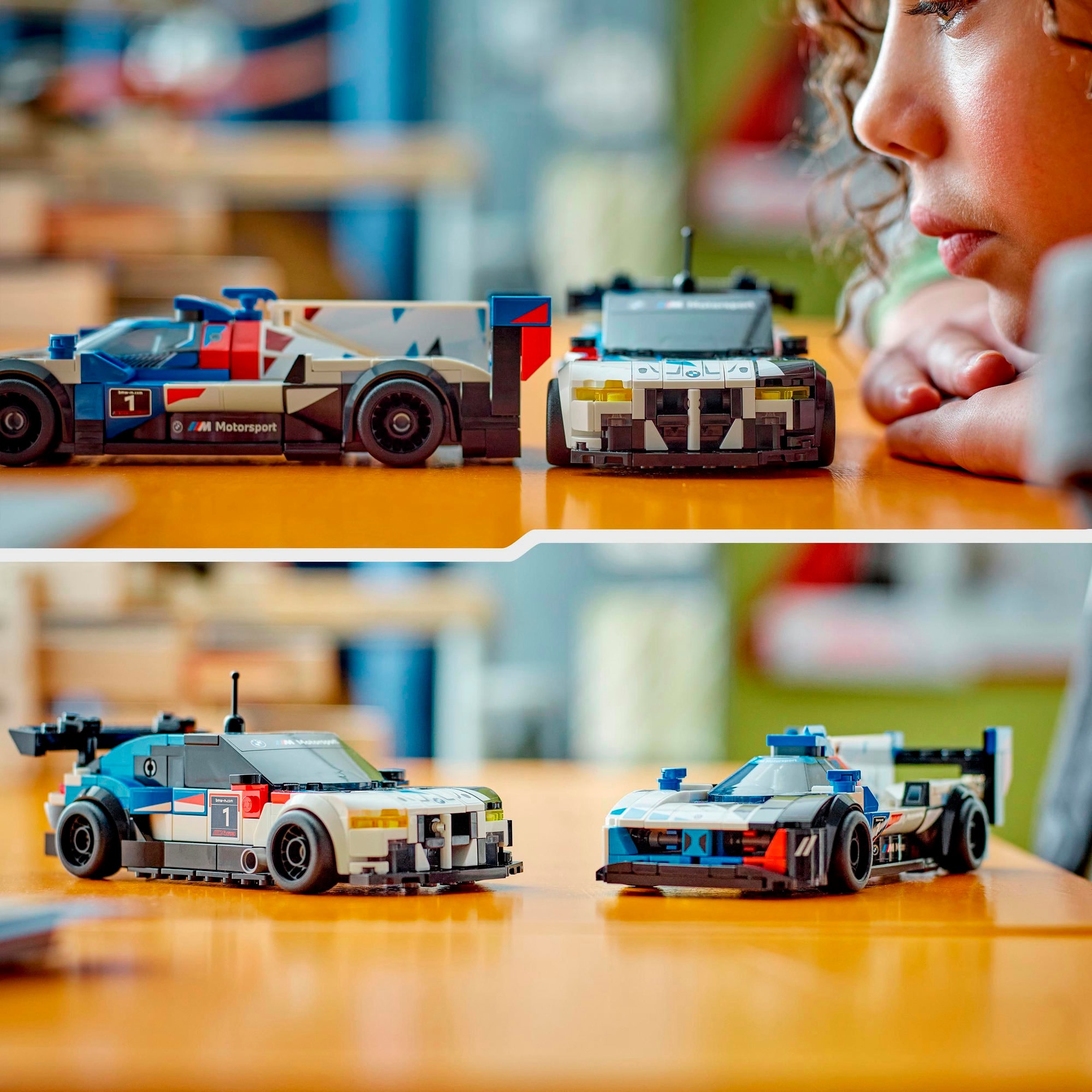 LEGO Konstruktionsspielzeug Speed Champions BMW M4 GT3 & BMW M Hybrid V8 Rennwagen