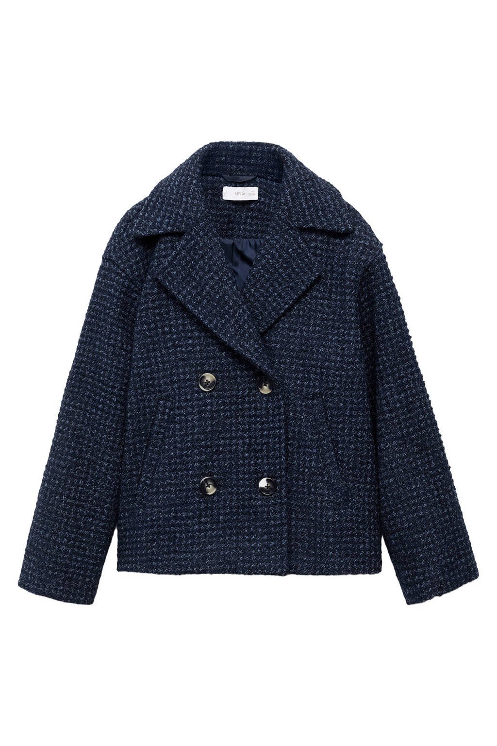Mango Kids tweed manteljas marine