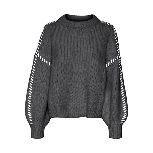 Vero Moda Feng Striktrøje, Asphalt, XL