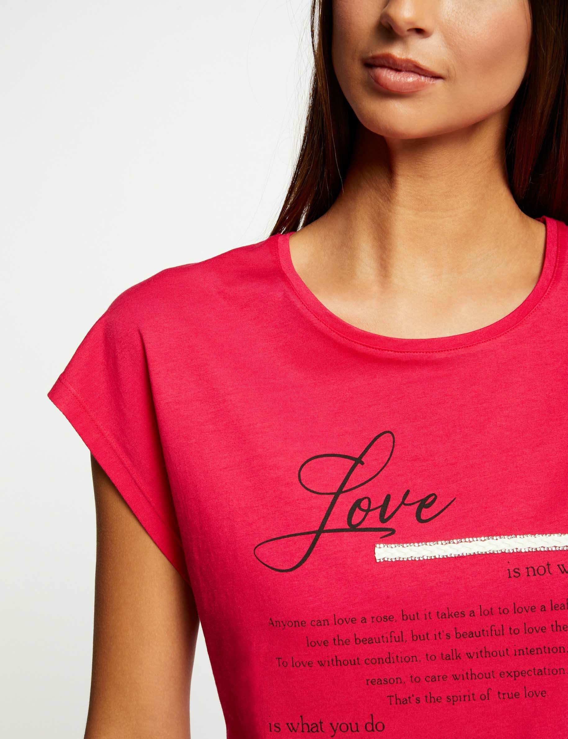 T-shirt manches courtes framboise femme - framboise