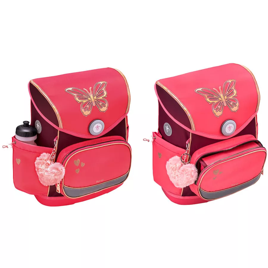 Belmil Schulranzen Premium Compact Plus Set 5-teilig Coral