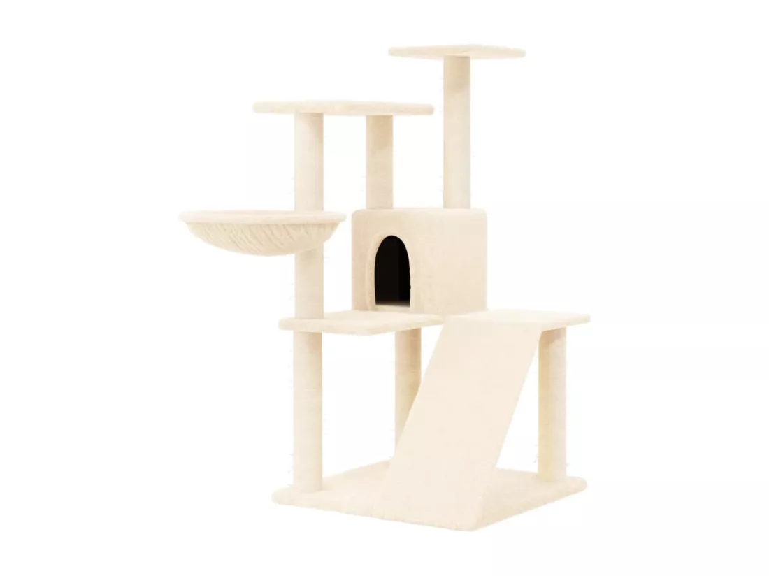 Arbre à chat avec griffoirs en sisal Crème 94 cm