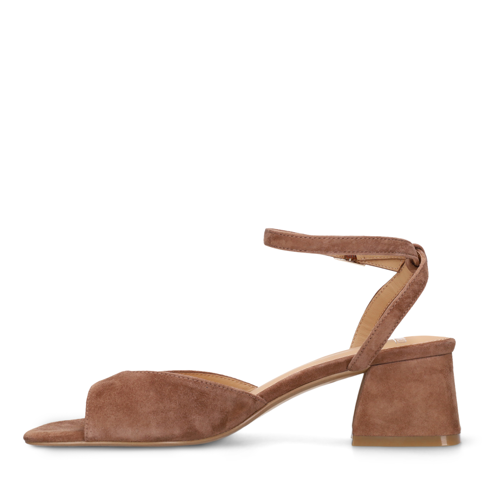 Bruine suède sandalen met hak