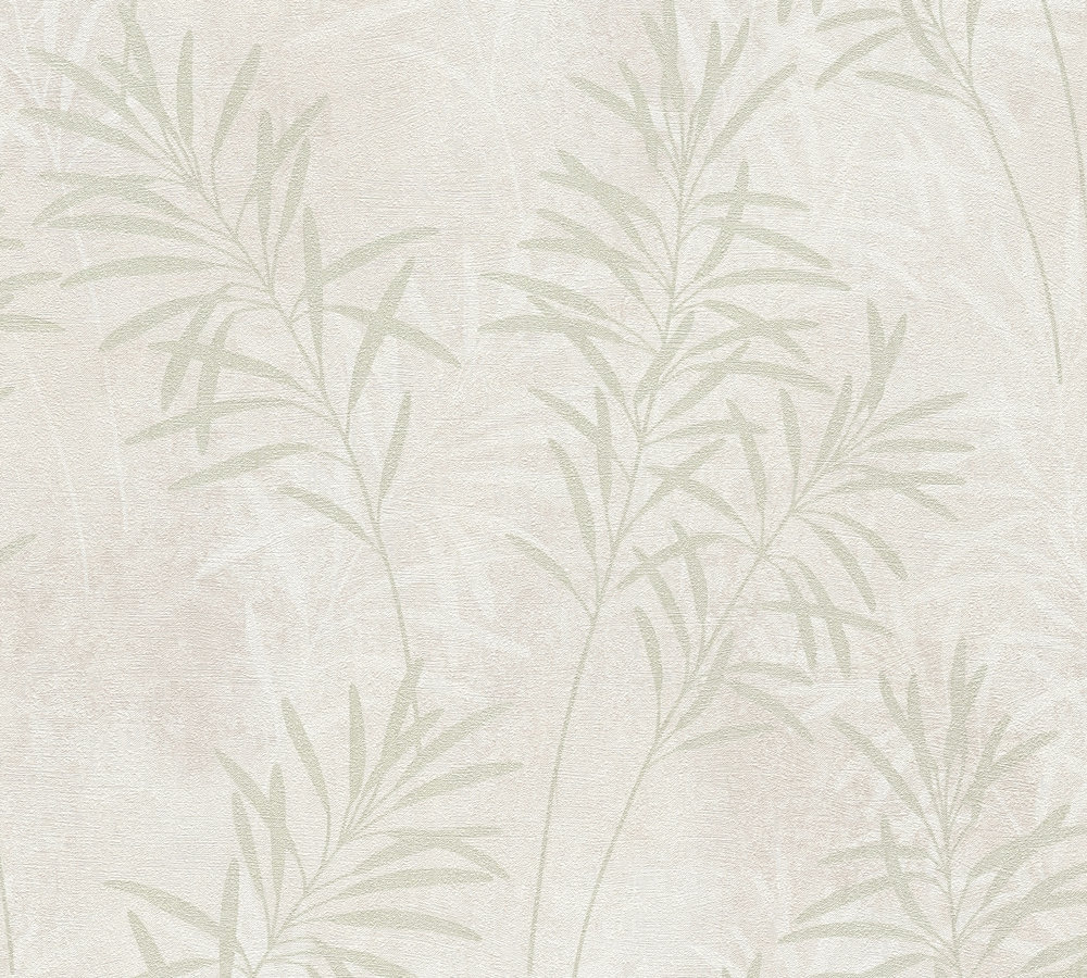 A.S. Creation Vliestapete - creme-grün - Floral - 10 Meter