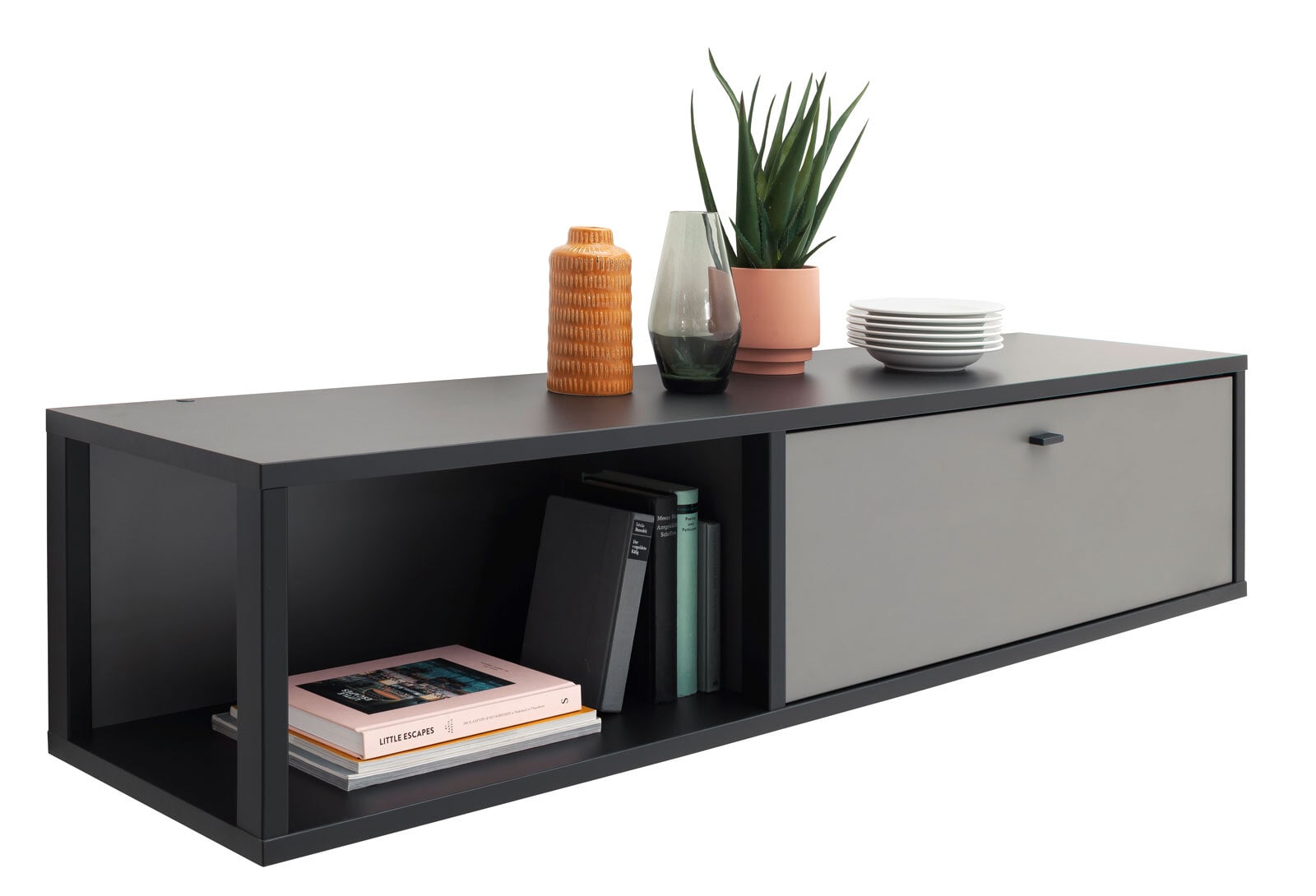 Hängeschrank LUXOR 156 x 34 cm Royal grau/ anthrazit