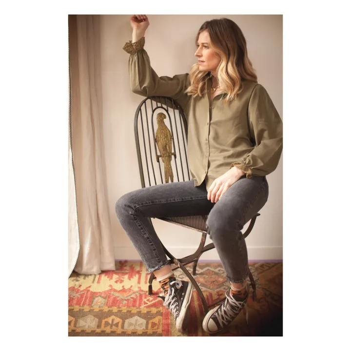 Marlot Paris Blouse Gaze de Coton Prisca  - Collection Femme  | Vert kaki
