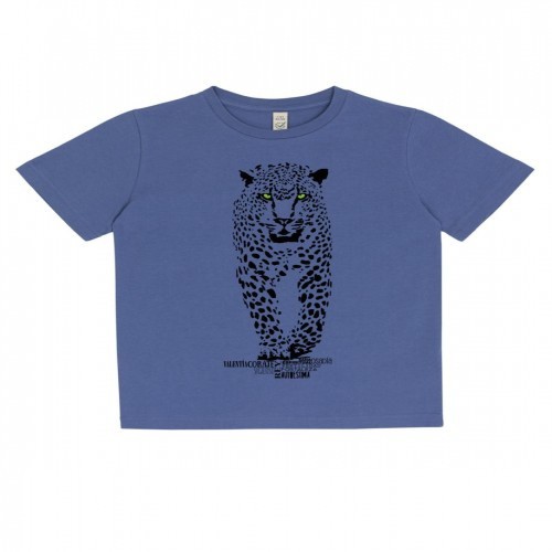 Camiseta Jaguar para meninos/meninas, azul