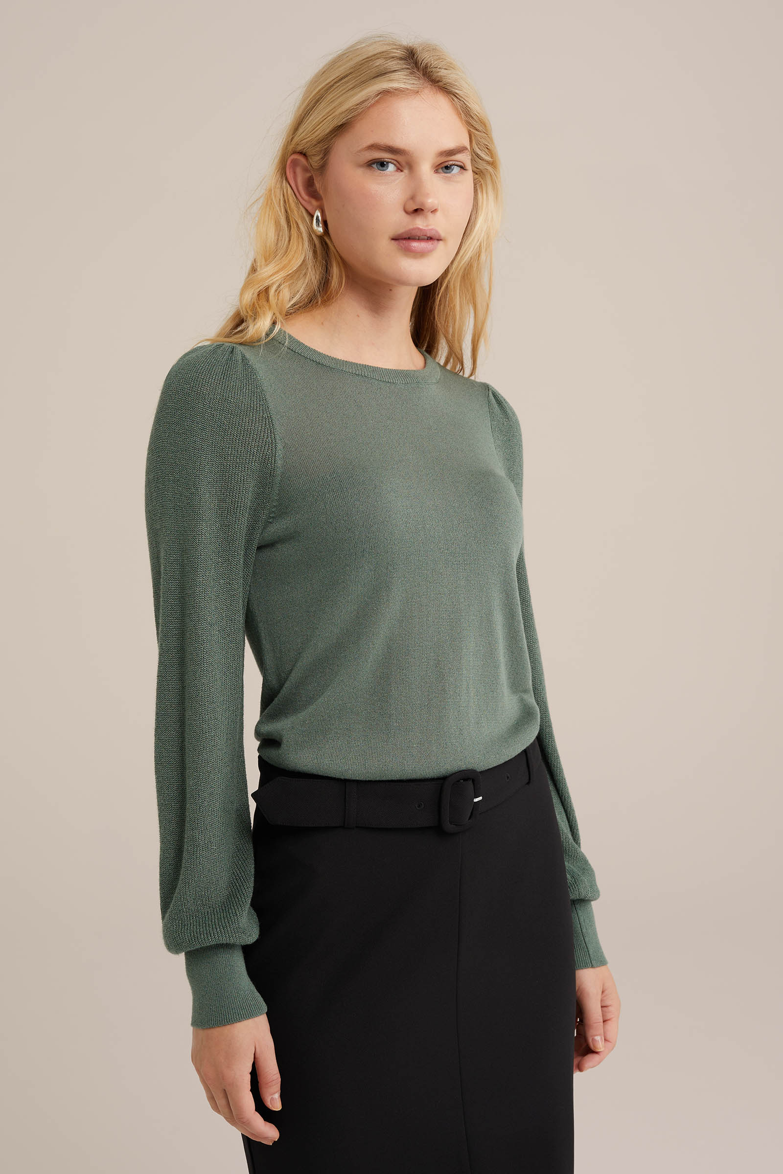 trui met glittergaren WE Fashion Groen