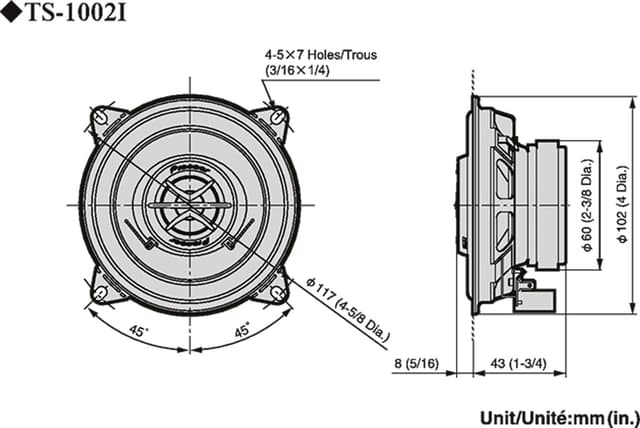Pioneer TS-1002i højttalersæt (10 cm. 120 watt)