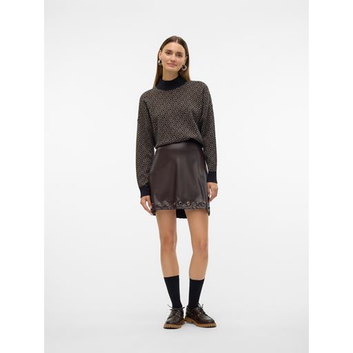 Vero Moda Aria Art Striktrøje, Black, XL