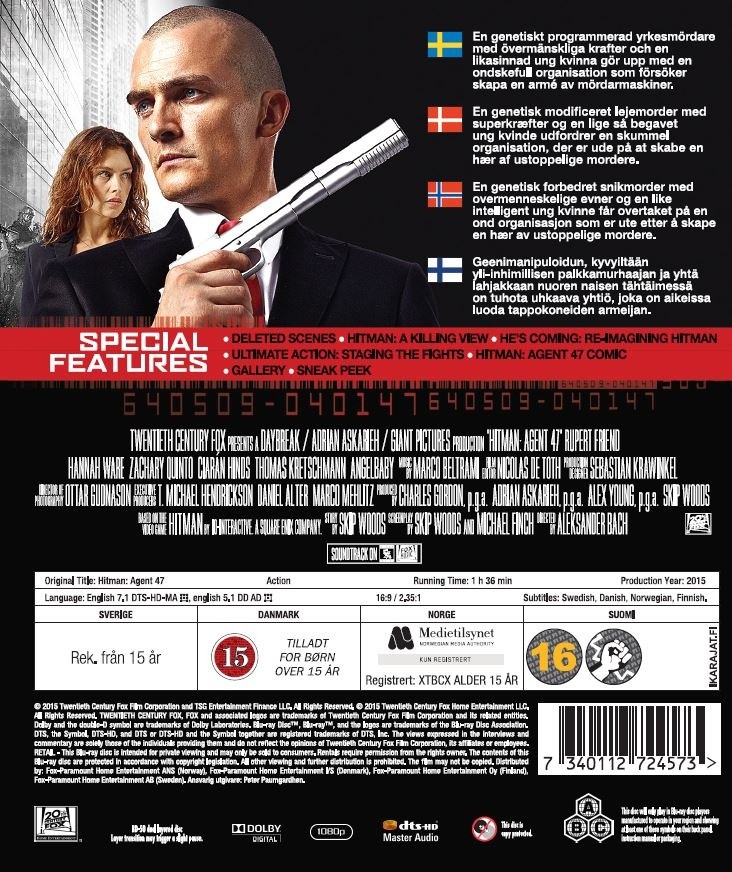 Hitman: Agent 47 (Blu-Ray)