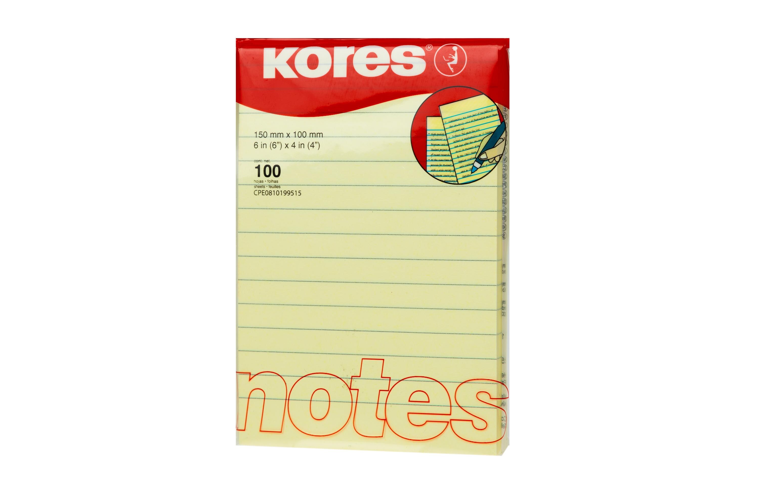 Notizzettel liniert 15 x 10 cm, HellgelbLinierte Haftnotizen