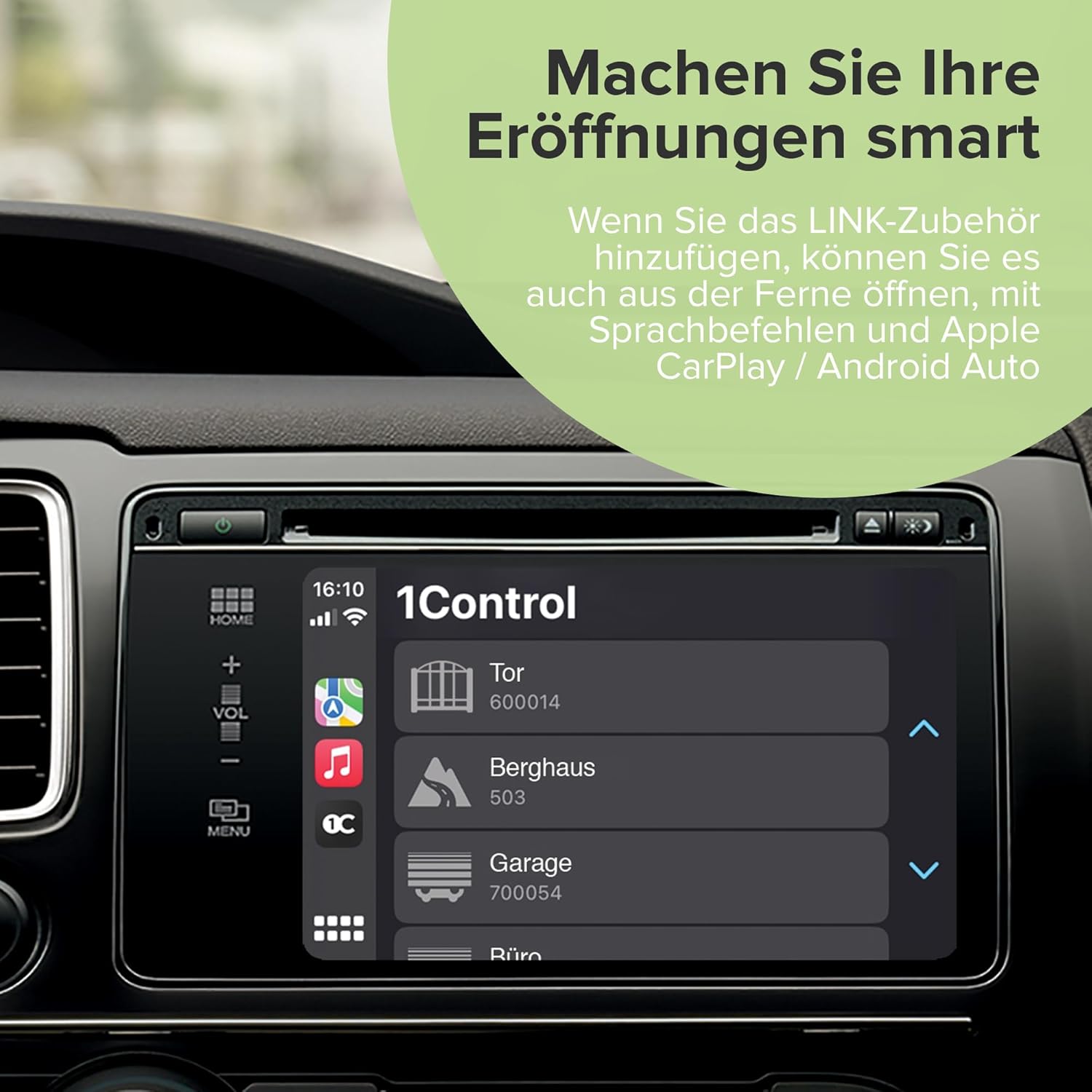 1Control 2ª GEN, Drahtloser Bluetooth Toröffner, Garagentoröffner für Mobiltelefon zum Öffnen von Toren und Garagen mit Fernbedienung, x 4 Tore und bis zu 10 Benutzer, Schwarz, Made in Italy