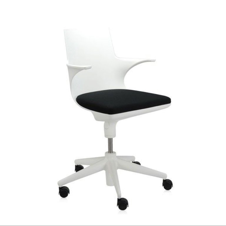 Kartell Spoon bureaustoel wit-zwart